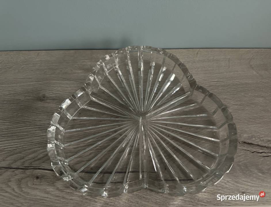 Talerz kryształowy z lat PRLu łódzkie Łódź