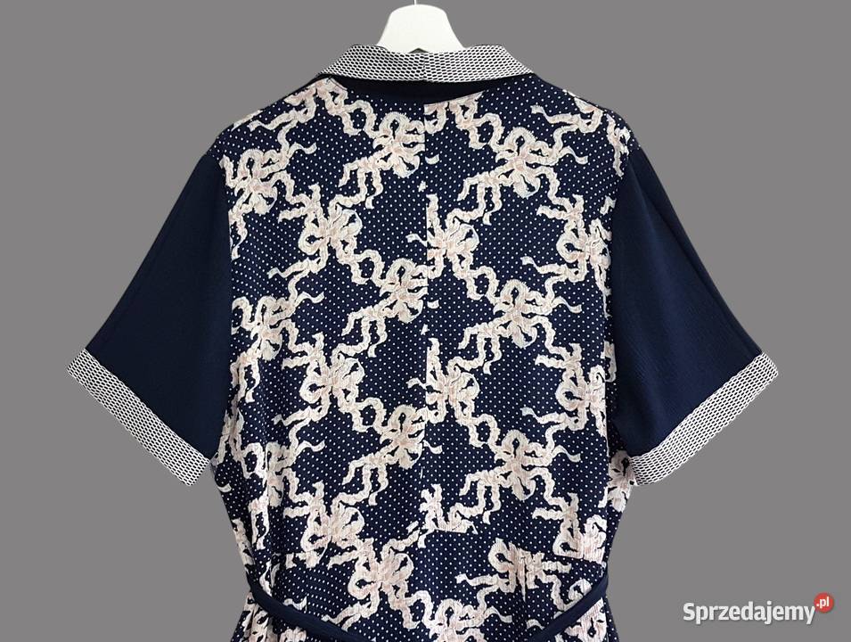 Damska prosta sukienka granatowa z krótkim Spódnice i sukienki Chrzanów sprzedam