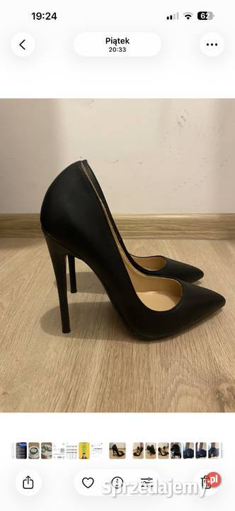 Czarne klasyczne szpilki skóra r33 Władysławowo sprzedam