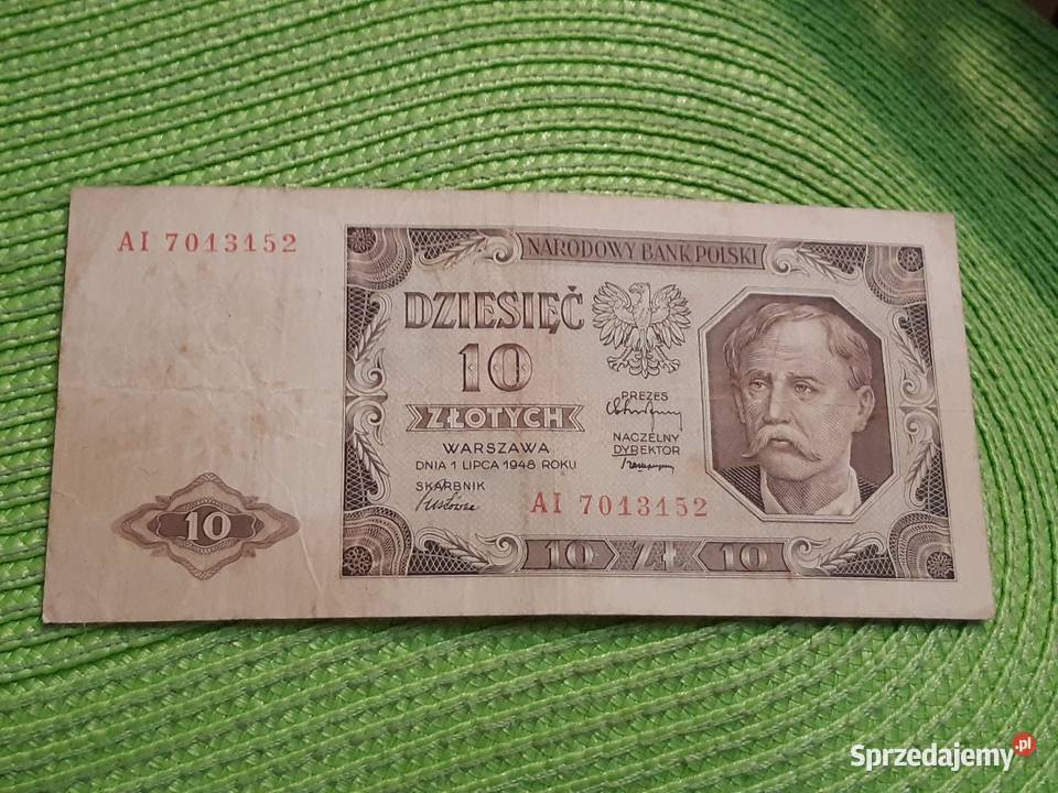 banknot polski 10 złotych z 1948r sprzedam
