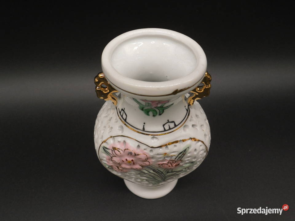 Stary Chiński Wazon Ażurowy Vintage PRL Porcelana i szkło Raszków