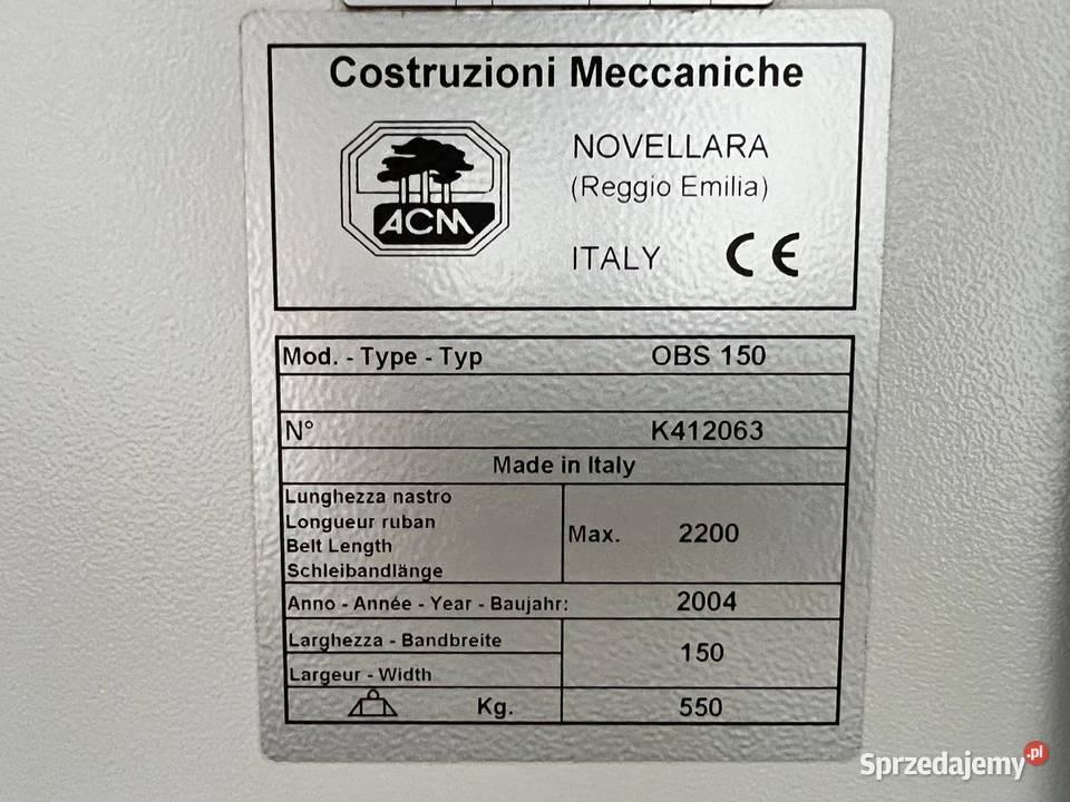 Szlifierka krawędziowa ACM OBS 150 Juszczyn