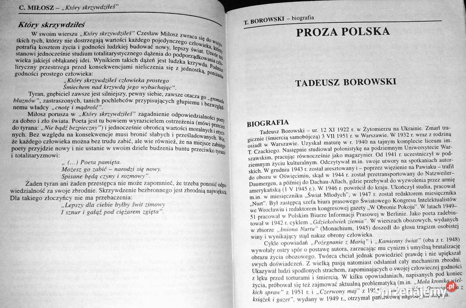 Ściąga 6a Polska literatura współczesna do 1956 Chełm