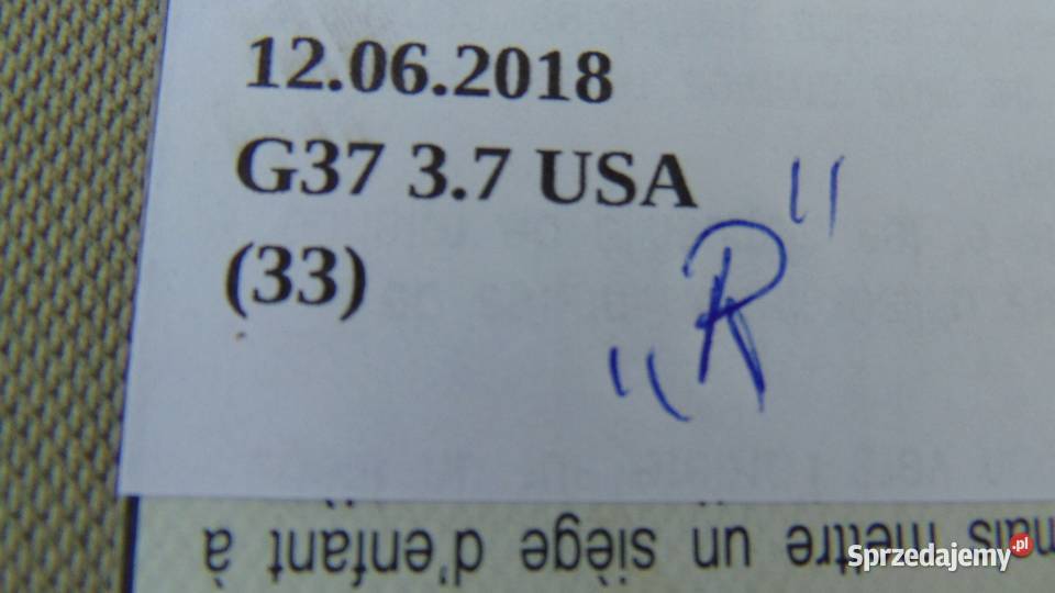 OSŁONA PRZECIWSŁONECZNA LEWA PRAWA INFINITI G37 osobowe Nowy Tomyśl