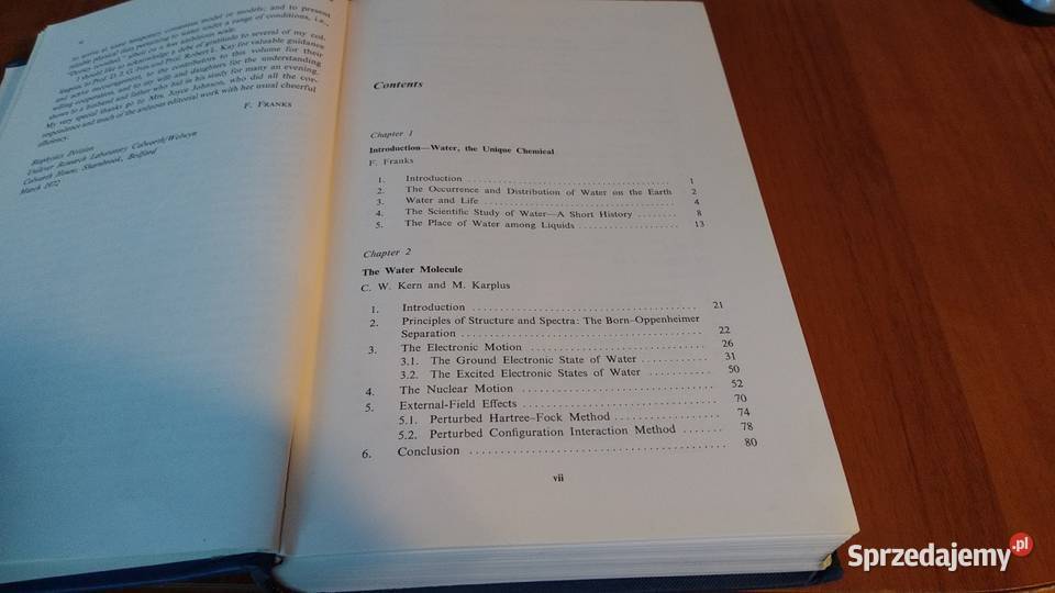 Water a comprehensive treatise 1 The physics and ISBN 0306371812
