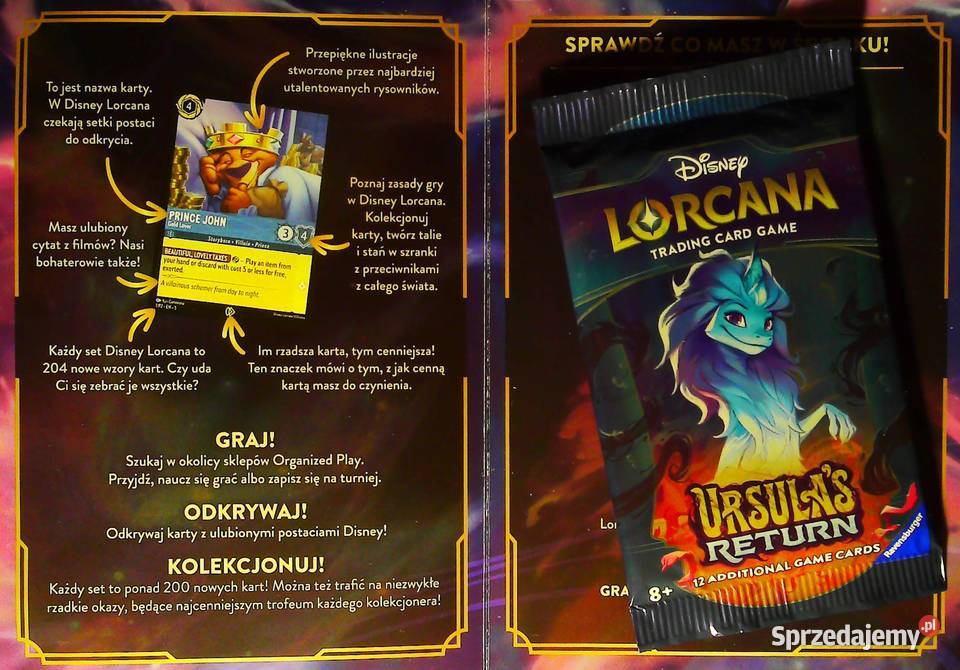 Zestaw 12 kart reklamowych do gry Disney Lorcana Kraków