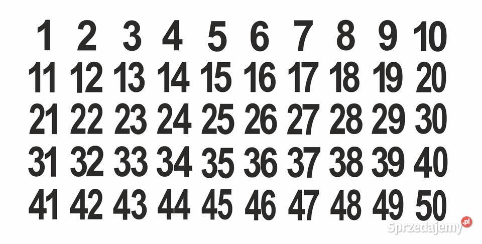 Naklejki liczby czarne na białym tle 150 40 mm małopolskie Kamionna sprzedam