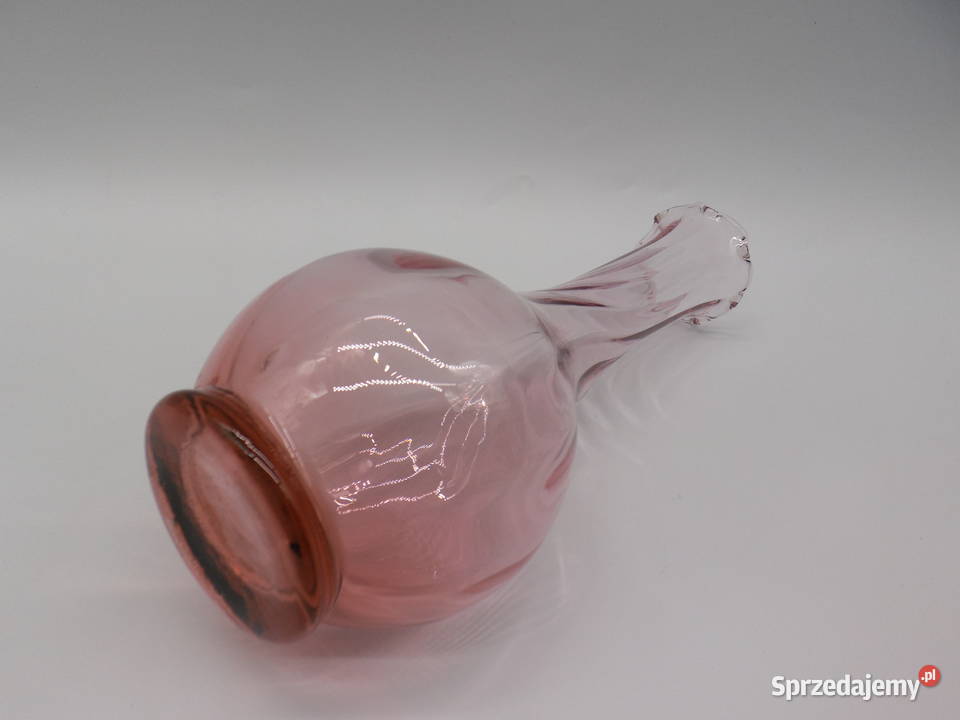 Przepiękny Różowy Wazon Vintage Szkło Raszków sprzedam