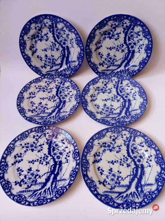 6 japońskich talerzyków deserowych porcelana śląskie Częstochowa