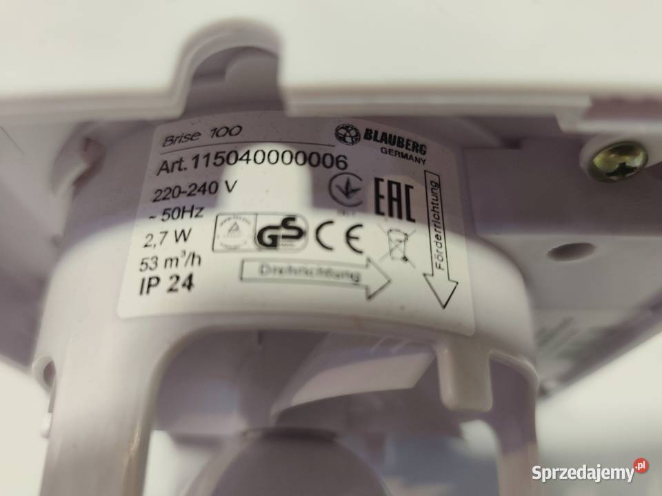 Wentylator łazienkowy Blauberg BRISE 100 Warszawa sprzedam