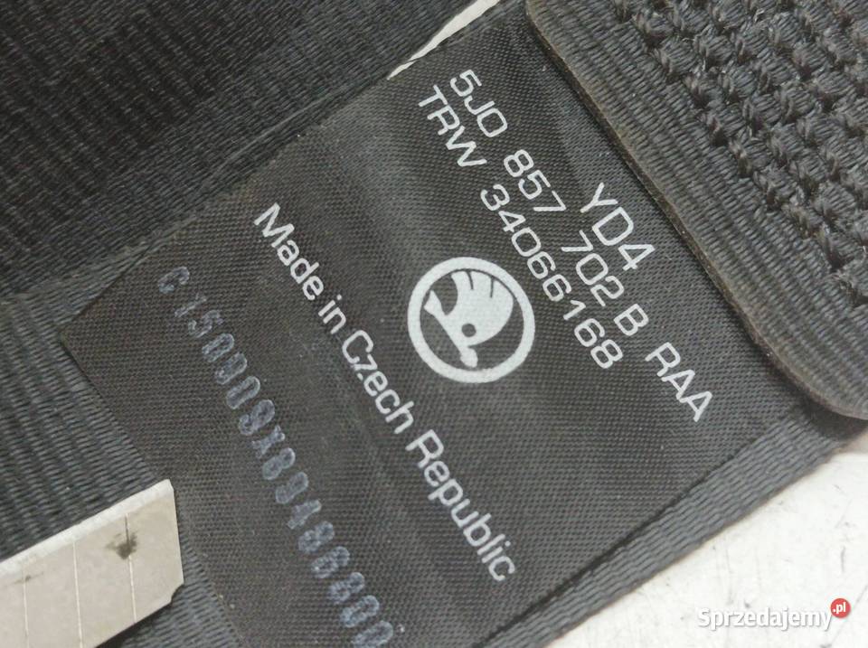 PAS BEZPIECZEŃSTWA PRAWY PRZÓD PASAŻERA Skoda