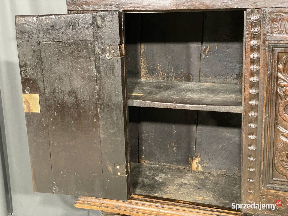 Antyczny rzeźbiony kredens komoda szafka Gryfice