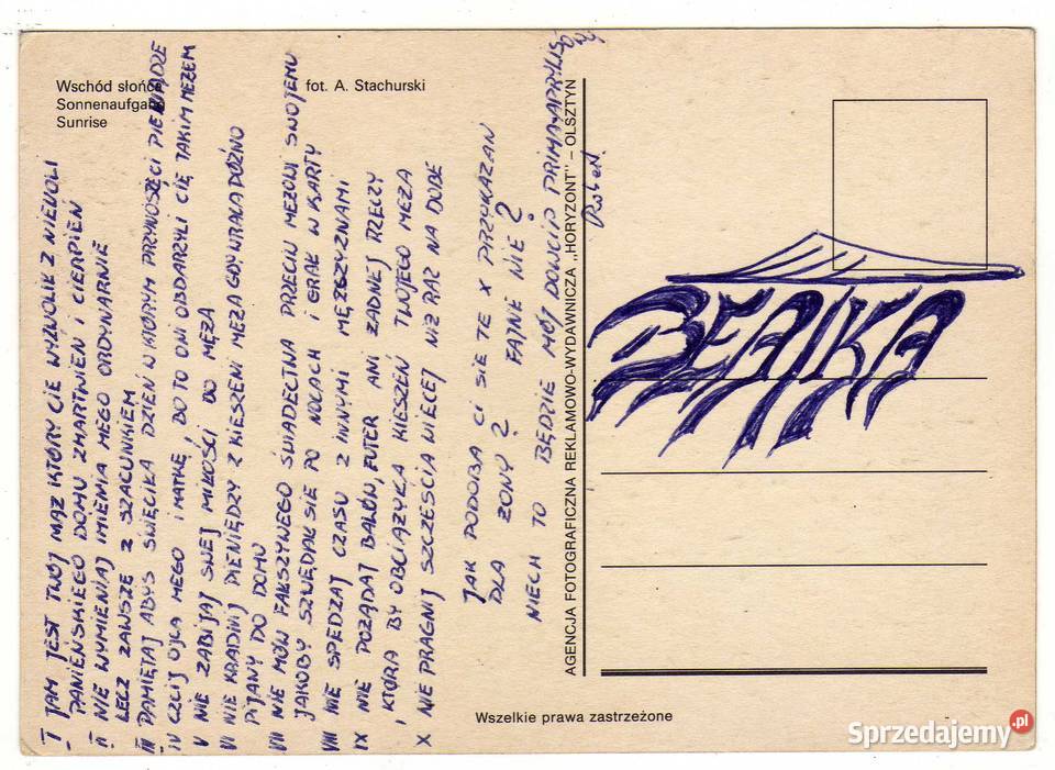 WSCHÓD SŁOŃCA POCZTÓWKA Krynki