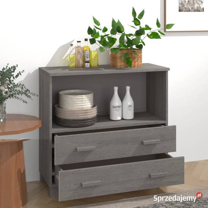 Szafka HAMAR jasnoszara 85x35x80 drewno sosnowe mazowieckie