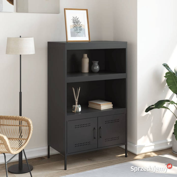 Szafka czarna 68x39x113 stal WM842970 Warszawa