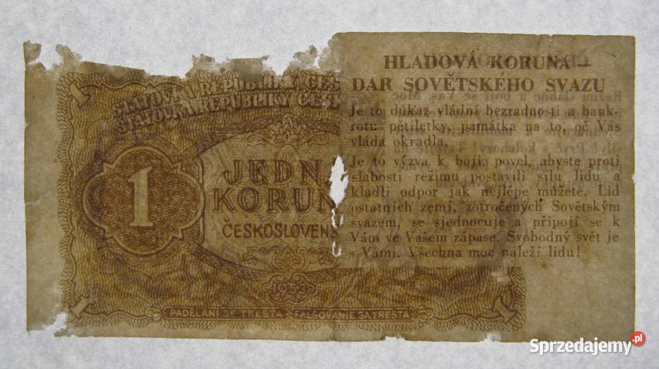 Hladov koruna korona głodowa ulotka Numizmatyka śląskie