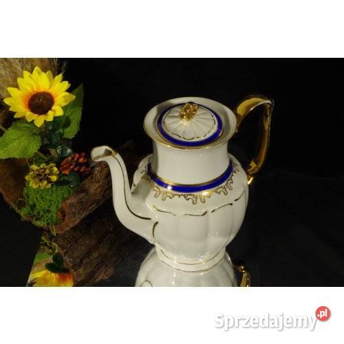 Dzbanek do kawy porcelana Karowice złocony śląskie
