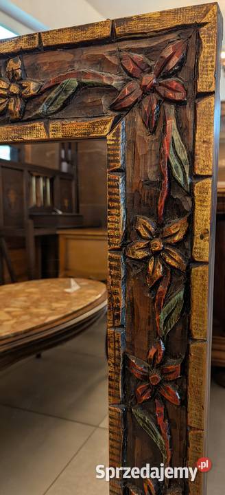piękne drewniane malowane lustrosklep Dąbrowa Dąbrowa Górnicza