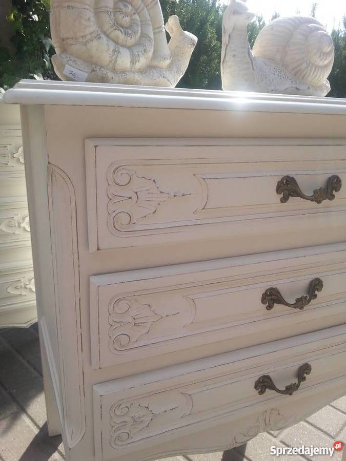 Biała dębowa komoda Ludwik shabby chic lubelskie Zamość sprzedam
