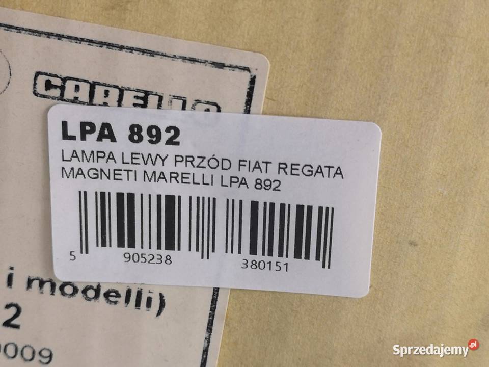 LAMPA LEWY PRZÓD FIAT REGATA 19831990 NOWA sprzedam