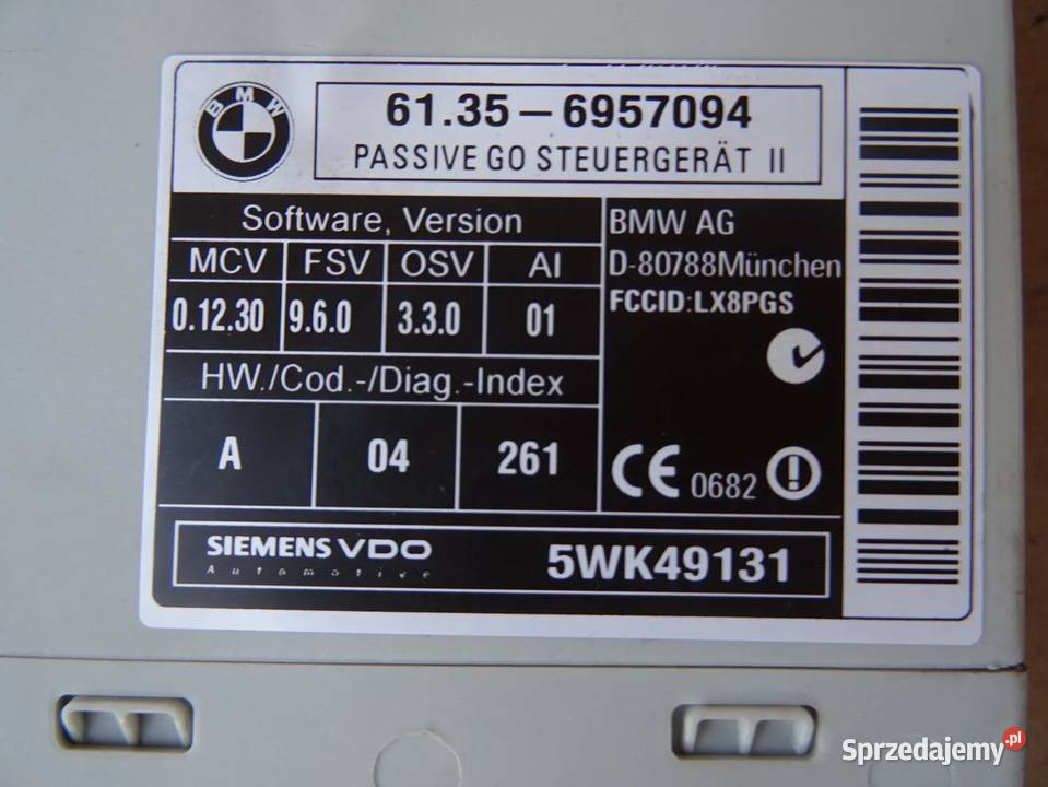 BMW E60 E61 moduł bezkiuczykowego otwierania Komputery Parcice