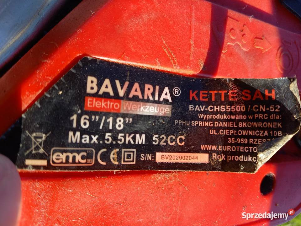 Piła spalinowa łańcuchowa Bavaria uszkodzona na Piły łańcuchowe lubelskie