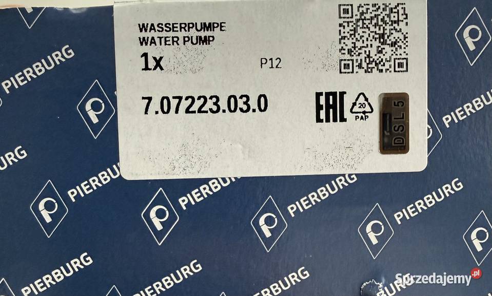 Pierburg Dodatkowa pompa wody Audi 707223030 osobowe sprzedam