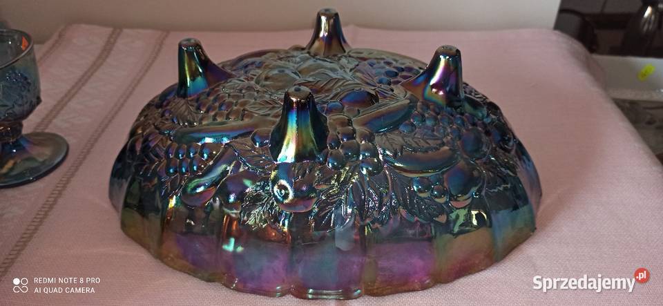 Karnawałowa szklana miska na owoce Indiana Amber