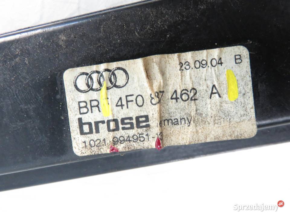 PODNOŚNIK SZYBY PRAWY PRZEDNI AUDI A6 4F0959802B Mechanizmy opuszczania szyb