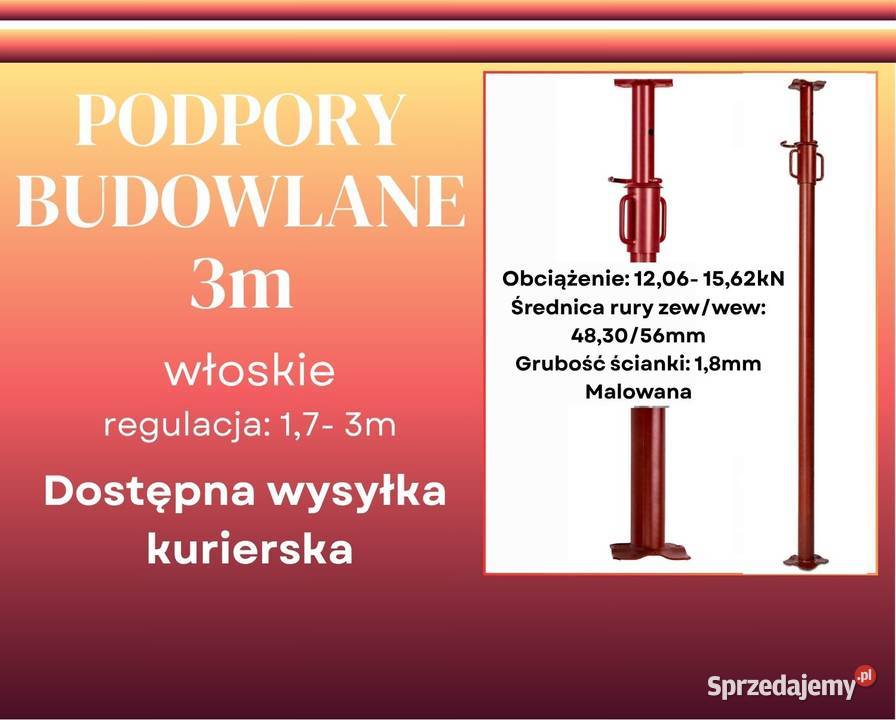 Podpora włoska 3m stemple sztyce podpory Zakopane