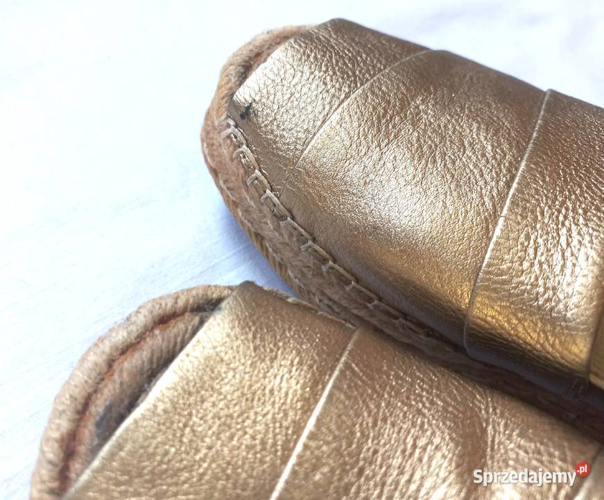 Buty złote Espadryle damskie r 38 SKÓRA Aldo Balerinki Białystok