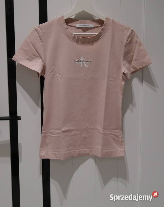 Calvin Klein śliczna bluzeczka haftowane logo 34 Bluzki i koszule