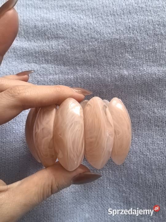 Bransoletka na gumce damska puder róż Bransoletki dolnośląskie Wrocław