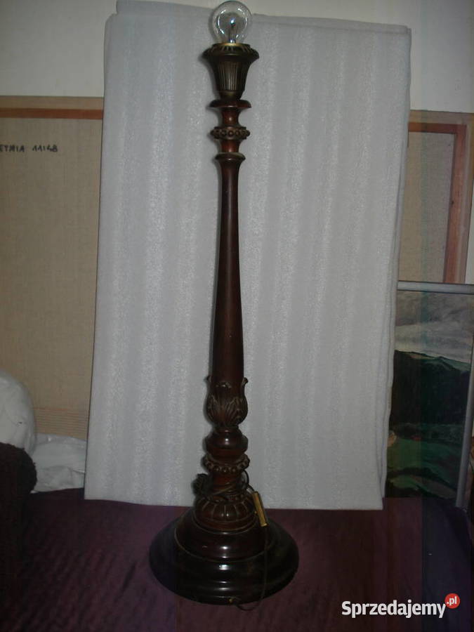 stara lampa drewniana elektryczna Kraków