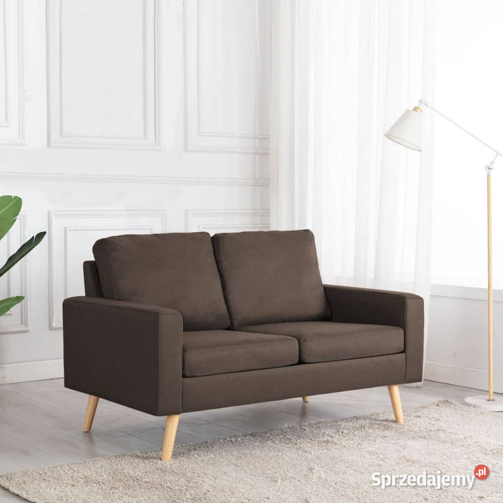 2osobowa sofa brązowa tapicerowana tkaniną Warszawa
