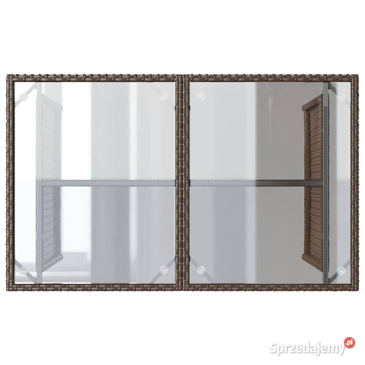 Stół ogrodowy ze szklanym blatem brąz 110x68x70 Warszawa