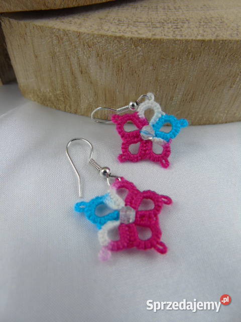 Kolczyki frywolitkowe różne wzory i kolory małopolskie Wiśniowa sprzedam