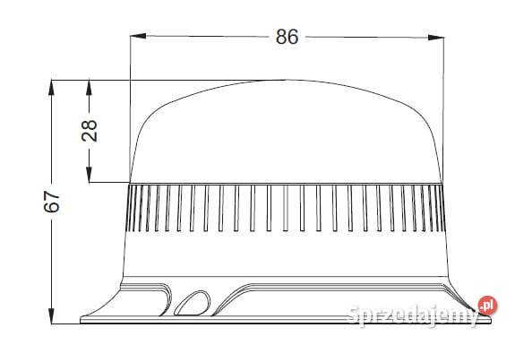Lampa błyskowa LED niska 15W 1224V pomarańczowa Kamionna