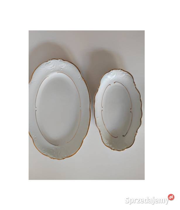 2 zabytkowy półmisek talerz owalny z porcelany Kielce