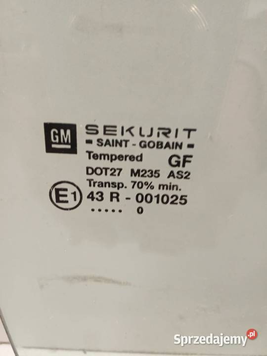 Szyba Drzwi Prawa Tylna Opel Zafira 98 Oryginał wielkopolskie Bralin sprzedam