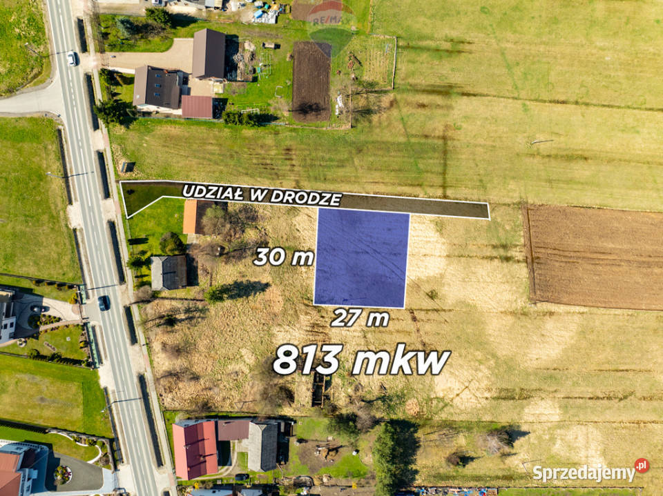 Kształtna działka budowlana Zabierzów Bocheński małopolskie