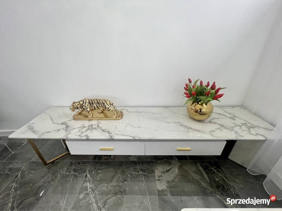 Szafka RTV złota Italiano Glamour Premium z małopolskie Golkowice