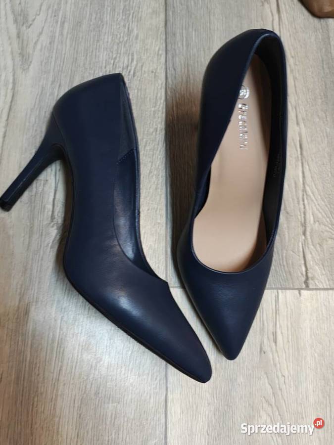 38 Granatowe czółenka szpilki wieczorowe NOWE Kraków