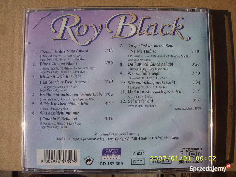 CD Roy BlackFremde erde Wołów