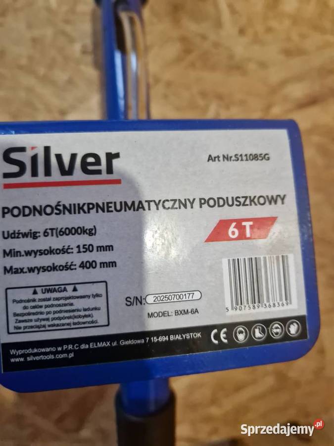Podnośnik Pneumatyczny Poduszkowy Bałwanek 6 TON Głogowa