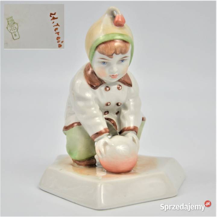 Dziecko z piłką art deco A Sinkó Zsolnay Węgry Warszawa