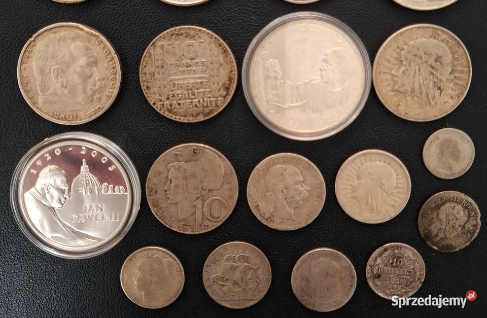 Zestaw Srebrnych Monet 21 sztuk Mix Gliwice