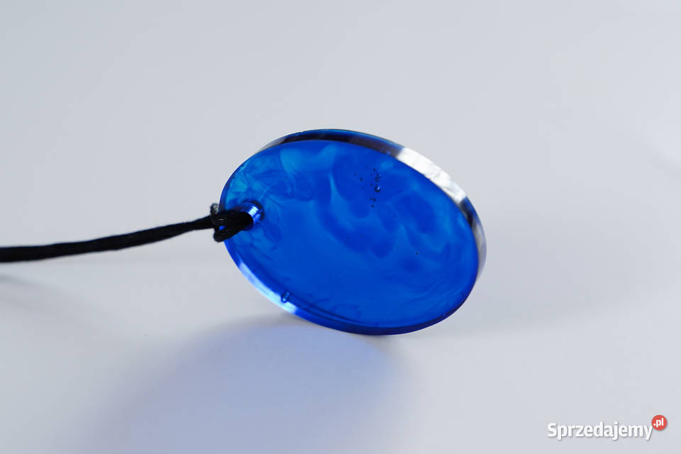 Niebieski wisiorek owalny 39x3 z zapięciem mazowieckie Warszawa