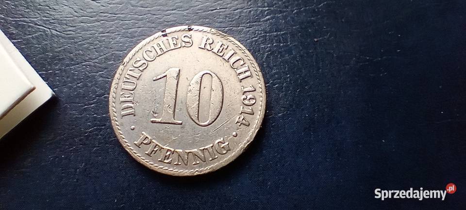 Stare monety 10 fenig 1914 A Niemcy Lesko