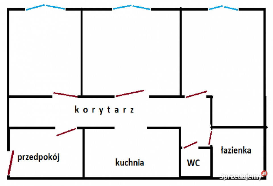 sprzedam M4 77 mkw 3 pokoje Łódź